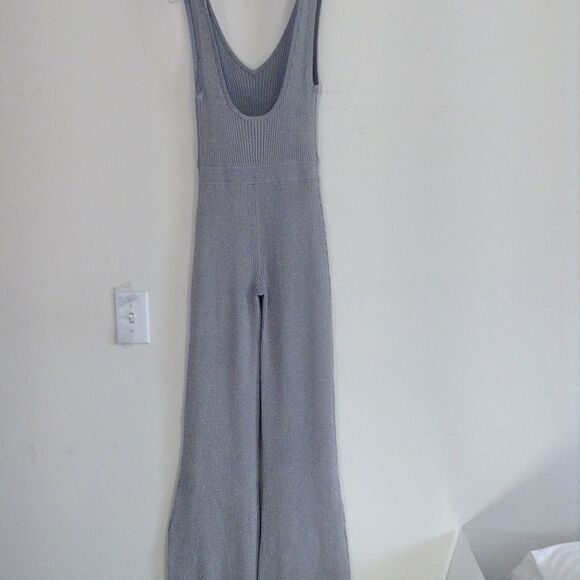Anthropologie Steele Silvery Sleek V-Neck Jumpsuit - Picture 4 of 8